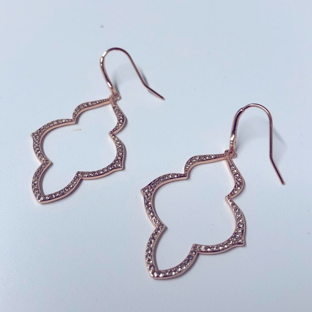 Pave arabesque chandelier earrings
